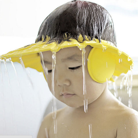 Soft Adjustable Baby Shower Cap Protect Children Kid Shampoo Bath Wash Hair Shield Hat Waterproof Prevent Water Into Ear 6 Color